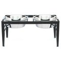 Pets Stop Pets Stop RDB19 Chariot Double Elevated Dog Bowl - Small RDB19